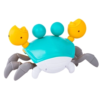 Uciekający Pełzający Krab, Interaktywna Zabawka, Świeci, Gra melodie Robot NIEBIESKI