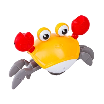 Uciekający Pełzający Krab, Interaktywna Zabawka, Świeci, Gra melodie Robot ŻÓŁTY