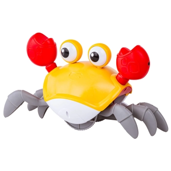 Uciekający Pełzający Krab, Interaktywna Zabawka, Świeci, Gra melodie Robot ŻÓŁTY