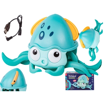 Uciekająca Pełzająca Ośmiornica, Interaktywna Zabawka, Świeci, Gra melodie Robot NIEBIESKA