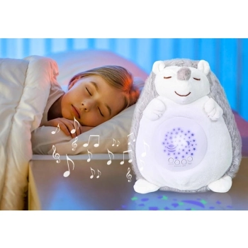 Pluszowy Jeż Jeżyk PROJEKTOR Maskotka Emituje Biały Szum Usypiacz Pomaga Zasnąć Zabawka Dla Dzieci