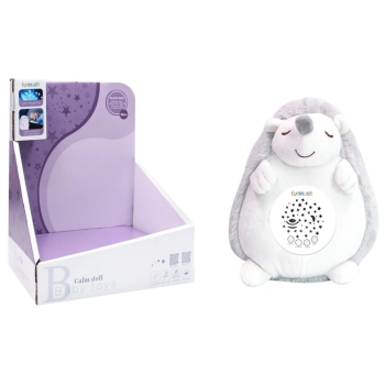 Pluszowy Jeż Jeżyk PROJEKTOR Maskotka Emituje Biały Szum Usypiacz Pomaga Zasnąć Zabawka Dla Dzieci