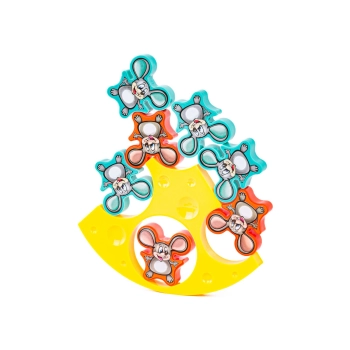 Zręcznościowa Gra BALANSUJĄCE MYSZKI Tumbling Mice Game, Serowa Wieża, Klocki, Układanka