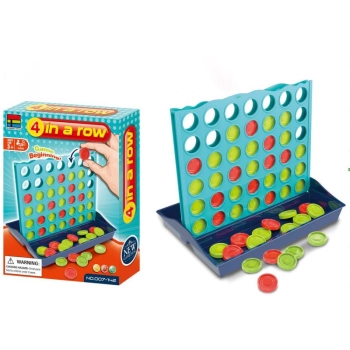 Logiczna Gra Umysłowa Planszowa 4 In A Row, 4 w Rzędzie, Plansza + Żetony