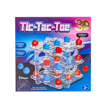 Gra logiczna TIC TAC TOE Układanka Łamigłówka, Kółko Krzyżyk 3D, 3 w Rzędzie