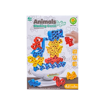 Zręcznościowa Gra Rodzinna, Balansująca Wieża Klocki Zwierzątka Kolorowa Układanka