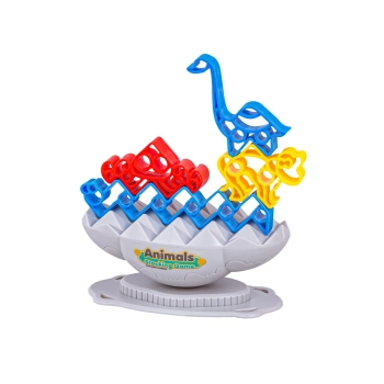 Zręcznościowa Gra Rodzinna, Balansująca Wieża Klocki Zwierzątka Kolorowa Układanka