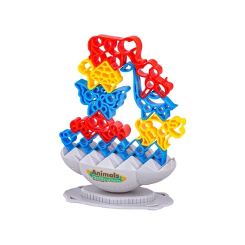 Zręcznościowa Gra Rodzinna, Balansująca Wieża Klocki Zwierzątka Kolorowa Układanka