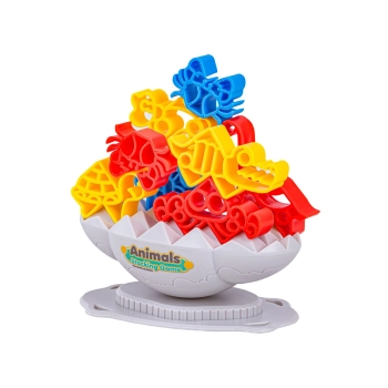 Zręcznościowa Gra Rodzinna, Balansująca Wieża Klocki Zwierzątka Kolorowa Układanka