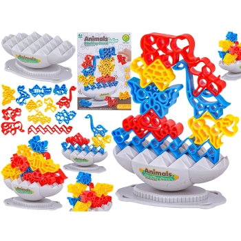 Zręcznościowa Gra Rodzinna, Balansująca Wieża Klocki Zwierzątka Kolorowa Układanka