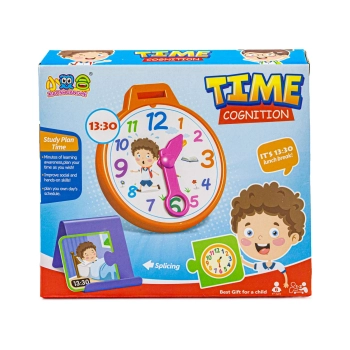 Zegar Do Nauki Godzin + 30 Kart Puzzle Edukacyjna Gra Nauka Godzin