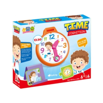 Zegar Do Nauki Godzin + 30 Kart Puzzle Edukacyjna Gra Nauka Godzin