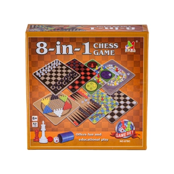 8w1 Gra Szachy Warcaby Chińczyk Zestaw Gier Planszowych