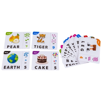 Edukacyjna Gra Słów 2w1 Dopasuj Literki, Nauka Języka Angielskiego I Matematyki Nauka Liczenia Fiszki