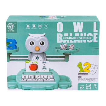 Gra Nauka Liczenia Oraz Angielskiego Fiszki - Równoważnia Waga Szalkowa Sówka Sowa - Owl Balance