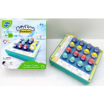 Gra Sudoku, Edukacyjne Puzzle, Klocki, Logiczna Układanka Pingwiny