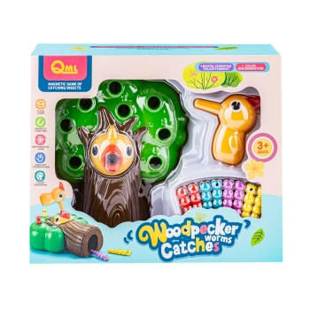 Gra zręcznościowa, Magnetyczny Dzięcioł I Robaczki - DRZEWKO Złap Robaczka NOWA WERSJA