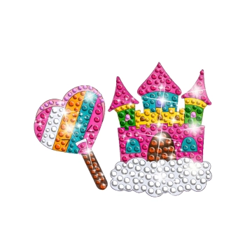 Haft Diamentowy Mozaika Diamentowa Naklejki JEDNOROŻCE ZAMEK SŁODYCZEZestaw 23 Naklejek