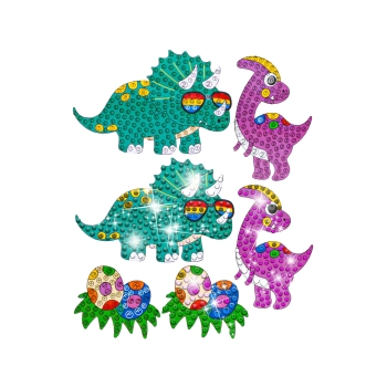 Haft Diamentowy Mozaika Diamentowa Naklejki DINOZAURY Zestaw 18 Naklejek