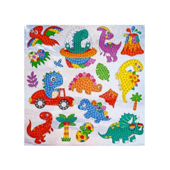 Haft Diamentowy Mozaika Diamentowa Naklejki DINOZAURY Zestaw 18 Naklejek