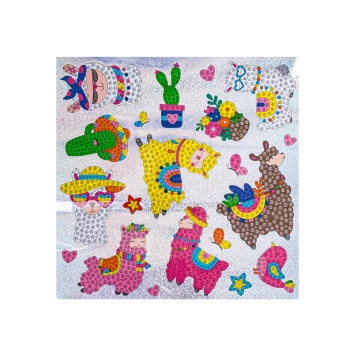 Haft Diamentowy Mozaika Diamentowa Naklejki ALPAKA LAMA Zestaw 20 Naklejek