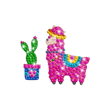 Haft Diamentowy Mozaika Diamentowa Naklejki ALPAKA LAMA Zestaw 20 Naklejek