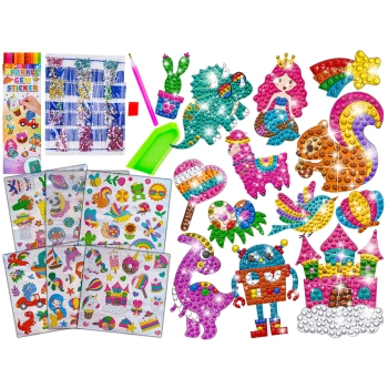 Haft Diamentowy Mozaika Diamentowa Naklejki Mega Zestaw 127 Naklejek MIX