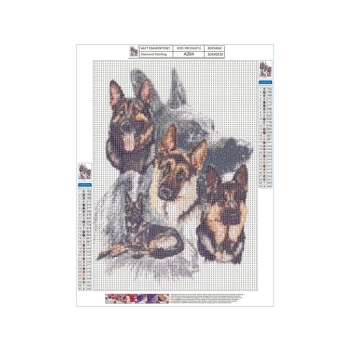 Haft Diamentowy, Obraz, Mozaika Diamentowa Diamond Painting, OWCZARKI NIEMIECKIE 30x40cm
