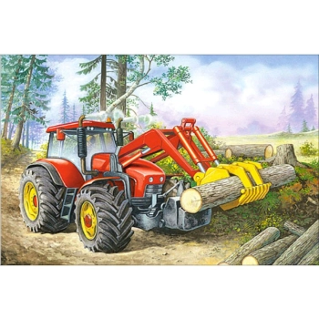 Haft Diamentowy, Obraz, Mozaika Diamentowa Diamond Painting, TRAKTOR Z CHWYTAKIEM 35x25cm