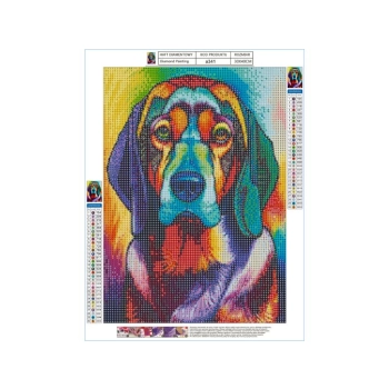 Haft Diamentowy, Obraz, Mozaika Diamentowa Diamond Painting, PIES W KOLORZE 30x40cm