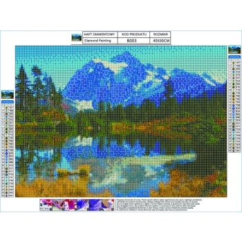Haft Diamentowy, Obraz, Mozaika Diamentowa Diamond Painting, GÓRSKI KRAJOBRAZ 40x30cm