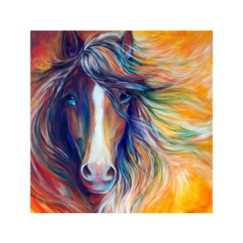 Haft Diamentowy, Obraz, Mozaika Diamentowa Diamond Painting, ABSTRAKCYJNY KOŃ 30x30cm