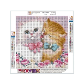 Haft Diamentowy, Obraz, Mozaika Diamentowa Diamond Painting, UROCZE KOTKI 30x30cm