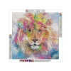 Haft Diamentowy, Obraz, Mozaika Diamentowa Diamond Painting, TĘCZOWY LEW 40x40cm