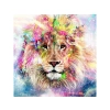 Haft Diamentowy, Obraz, Mozaika Diamentowa Diamond Painting, TĘCZOWY LEW 40x40cm