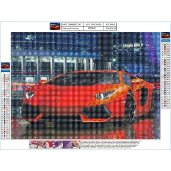 Haft Diamentowy, Obraz, Mozaika Diamentowa Diamond Painting, LAMBORGHINI 40x30cm