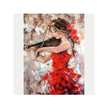 Haft Diamentowy, Obraz, Mozaika Diamentowa Diamond Painting, GRA NA SKRZYPCACH 30x40cm