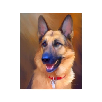 Haft Diamentowy, Obraz, Mozaika Diamentowa Diamond Painting, PIES - OWCZAREK NIEMIECKI 30x40cm