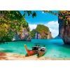 Haft Diamentowy, Obraz, Mozaika Diamentowa Diamond Painting, ŁODZIE NA PLAŻY 40x30cm