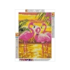 Haft Diamentowy, Obraz, Mozaika Diamentowa Diamond Painting, RÓŻOWE FLAMINGI 30x40cm