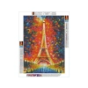 Haft Diamentowy, Obraz, Mozaika Diamentowa Diamond Painting, WIEŻA EIFFLA W KOLORZE 30x40cm