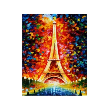 Haft Diamentowy, Obraz, Mozaika Diamentowa Diamond Painting, WIEŻA EIFFLA W KOLORZE 30x40cm