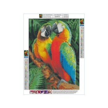 Haft Diamentowy, Obraz, Mozaika Diamentowa Diamond Painting, KOLOROWE ARY PAPUGI 30x40cm