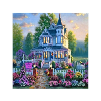 Haft Diamentowy, Obraz, Mozaika Diamentowa Diamond Painting, WILLA Z OGRODEM 30x40cm