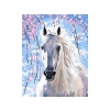 Haft Diamentowy, Obraz, Mozaika Diamentowa Diamond Painting, BIAŁY RUMAK Koń 30x40cm