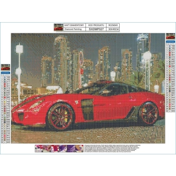 Haft Diamentowy, Obraz, Mozaika Diamentowa Diamond Painting, SPORTOWY SAMOCHÓD WYŚCIGOWY 40x30cm