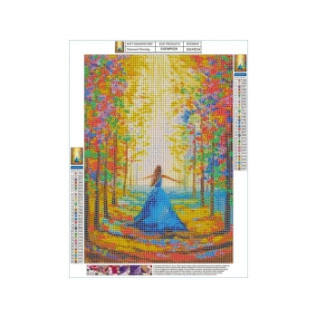 Haft Diamentowy, Obraz, Mozaika Diamentowa Diamond Painting, KWIECISTA ALEJA 30x40cm
