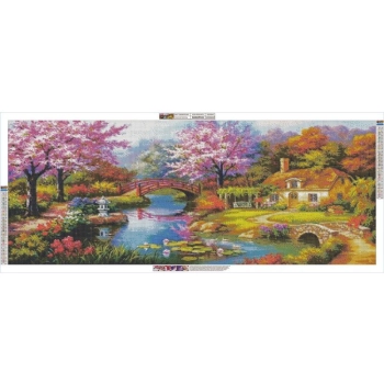 DUŻY XXL 120x50cm Haft Diamentowy, Obraz, Mozaika Diamentowa Diamond Painting, PIĘKNY KRAJOBRAZ