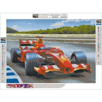Haft Diamentowy, Obraz, Mozaika Diamentowa Diamond Painting, Auto FORMUŁA 1 40x30cm
