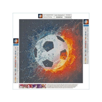 Haft Diamentowy, Obraz, Mozaika Diamentowa Diamond Painting, PIŁKA NOŻNA 30x30cm